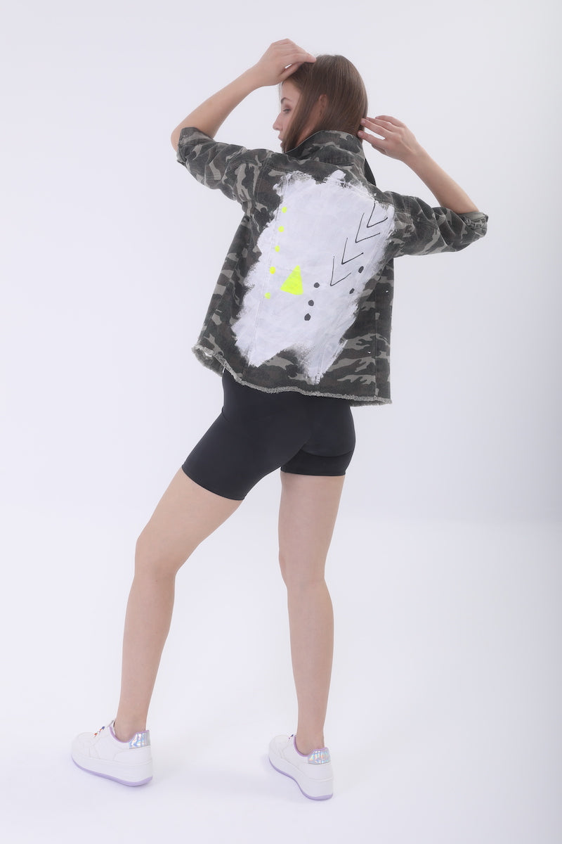 Look Project - Inspire Kamuflaj Denim Ceket