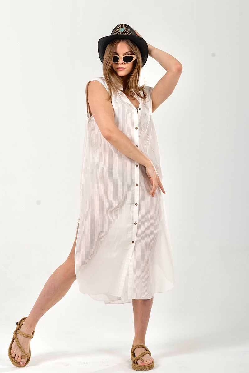 Look Project - Magus White Elbise Gömlek