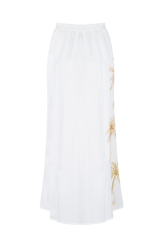 Palm Pareo Skirt - White