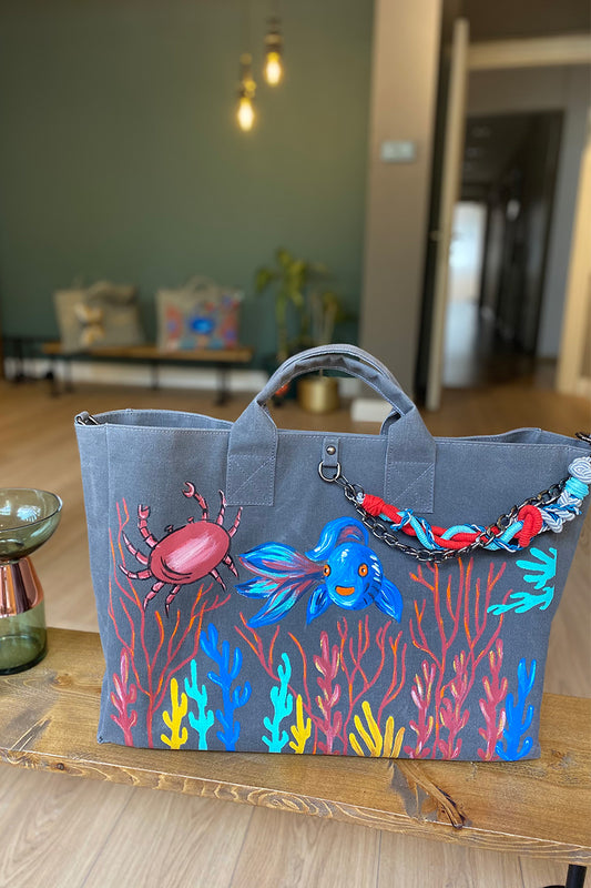 Look Project - Sea Life Antrasit Çanta