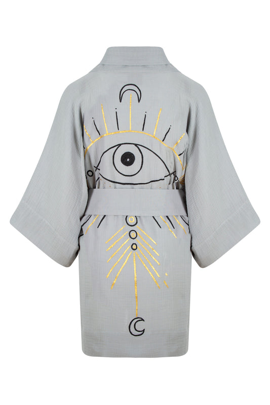Sea Me Kimono - Gray