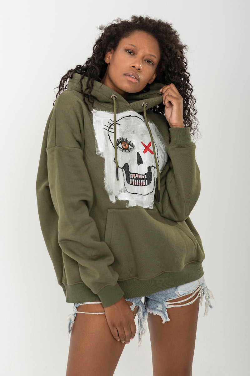 Look Project - Skull - Hand Painted Hoodie