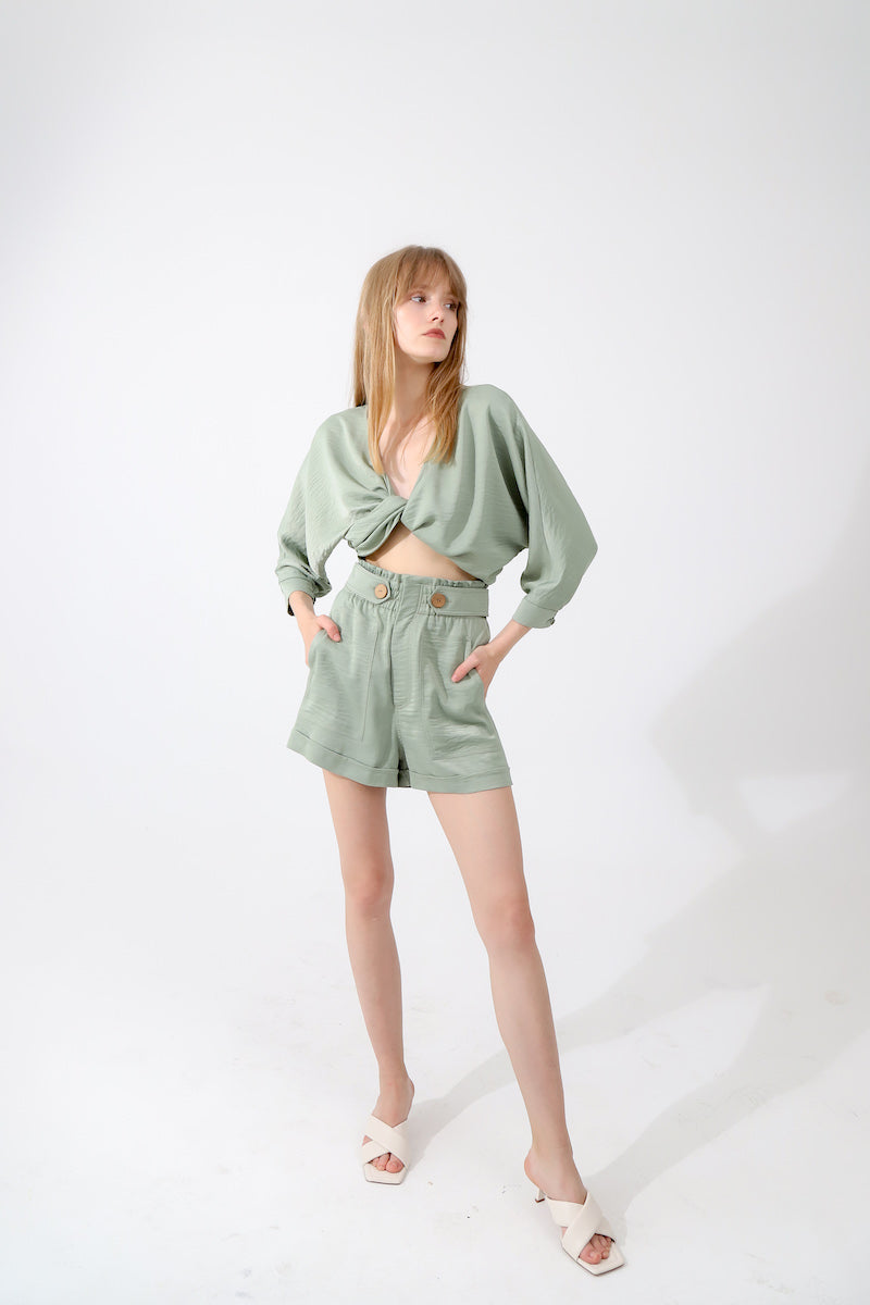 Look Project - Şortlu Crop Takım Mint