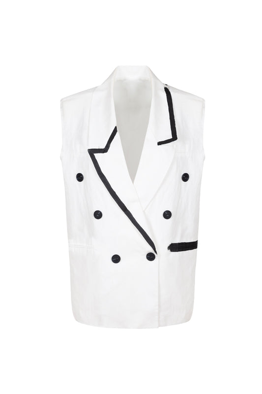 Star Waist Vest - White
