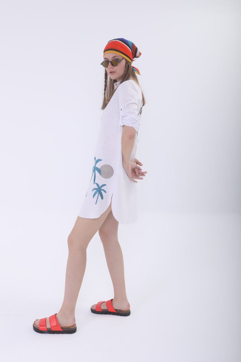 Look Project - Stay Chill Beyaz Gömlek Elbise