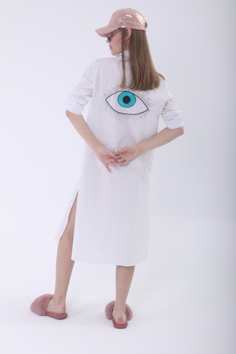 Look Project - Summer Look Beyaz Gömlek Elbise