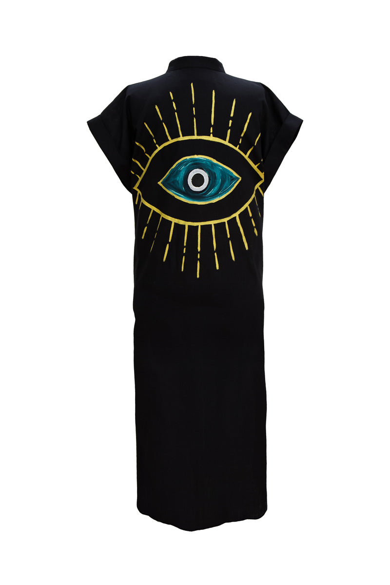 Look Project - Summer Look Siyah Gömlek Elbise