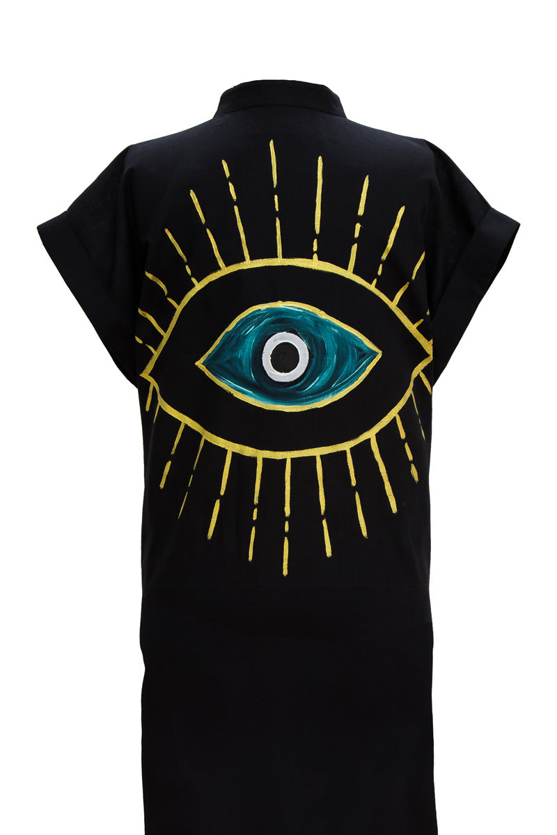 Look Project - Summer Look Siyah Gömlek Elbise