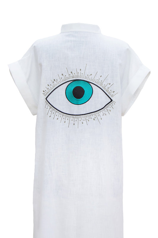 Look Project - Summer Look Beyaz Gömlek Elbise