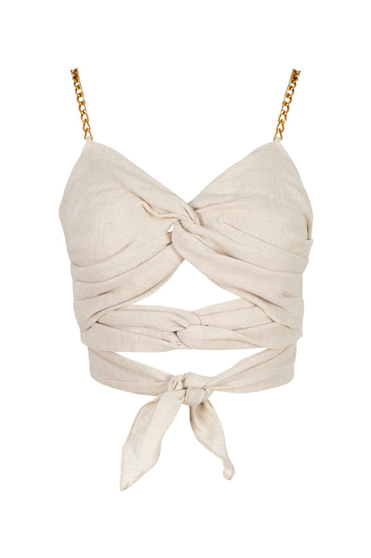 Tara Crop Top - Beige