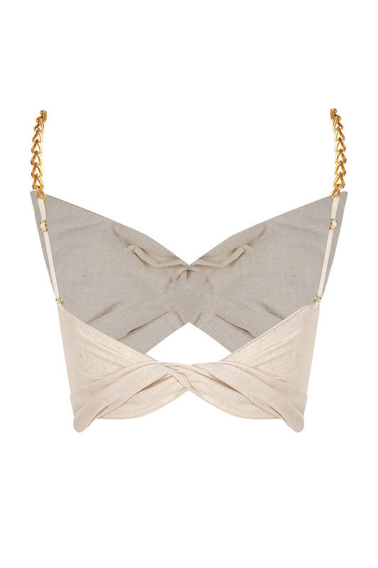 Tara Crop Top - Beige