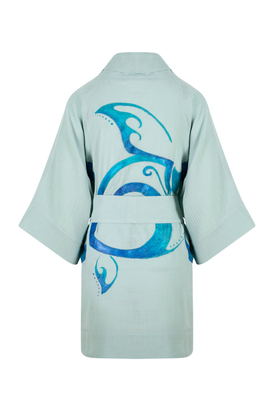 Tayra The Turtle Kimono - Turquoise