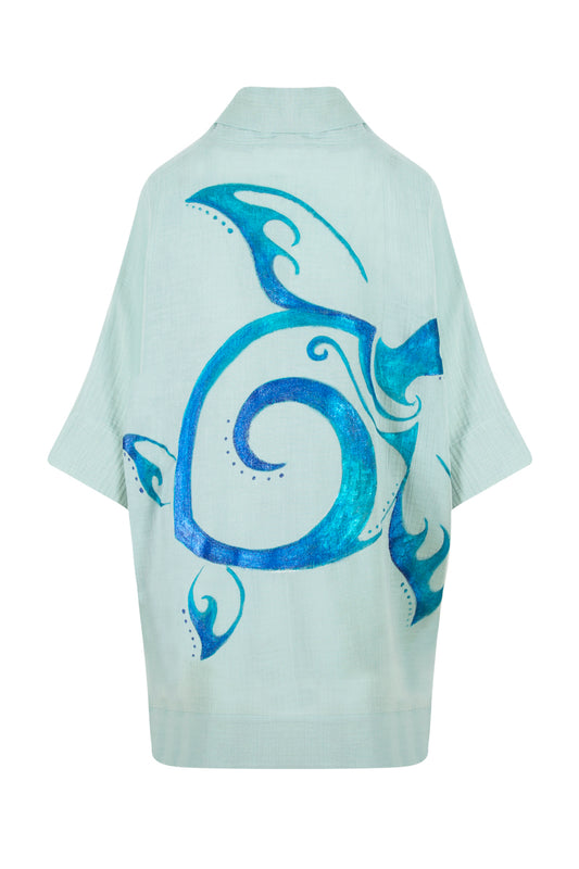 Tayra The Turtle Kimono - Turquoise