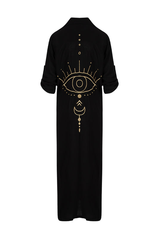Tribe Gömlek Elbise - Koyu Siyah