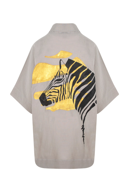 Zai The Zebra Kimono - Mink