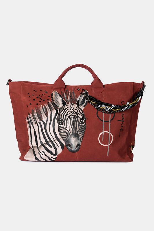Look Project - Kırmızı Zai the Zebra Plaj Çantası