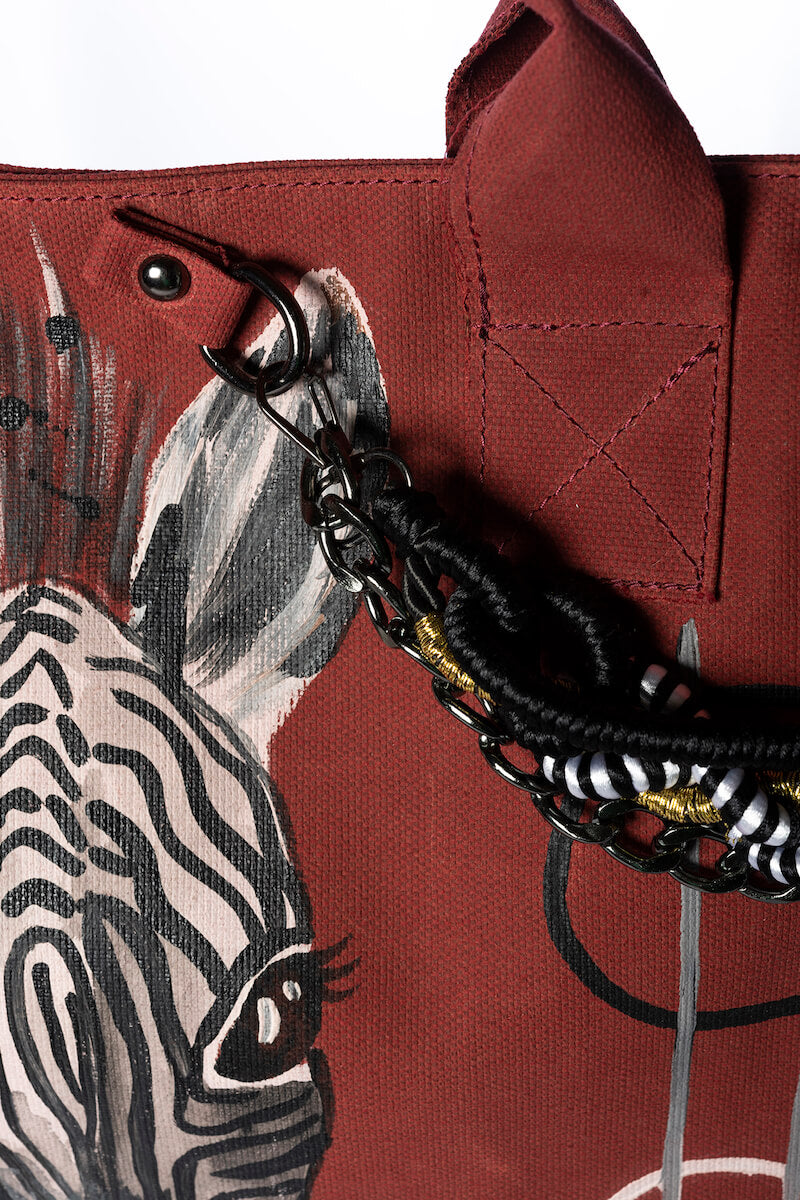 Look Project - Kırmızı Zai the Zebra Plaj Çantası
