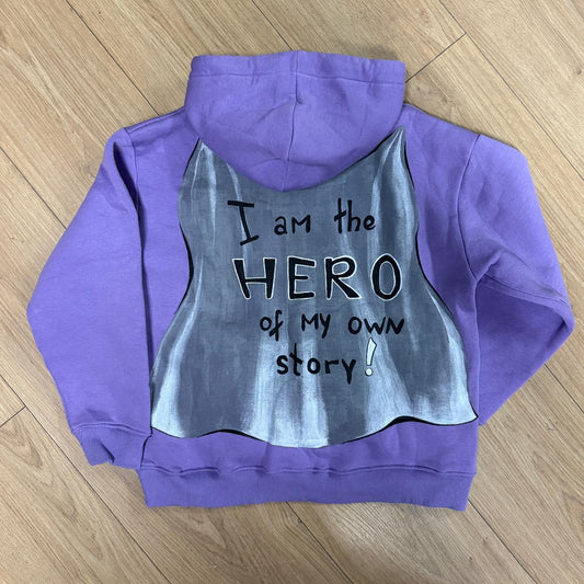 Hand-Painted Kids' Hoodie 05-Purple