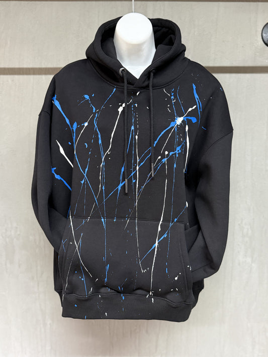 Hand-Painted Hoodie 01-Black