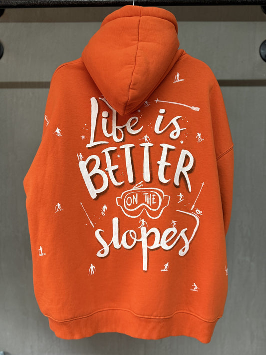 Hand-Painted Hoodie 03-Orange