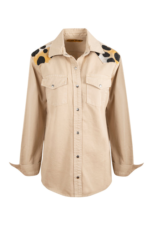 Galia The Giraffe Denim Ceket - Ekru