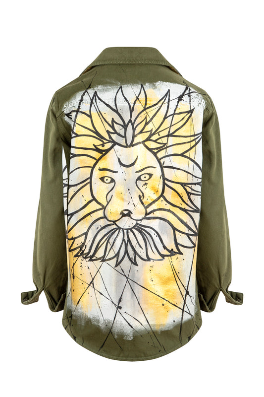 Leo The Lion Denim Ceket - Haki