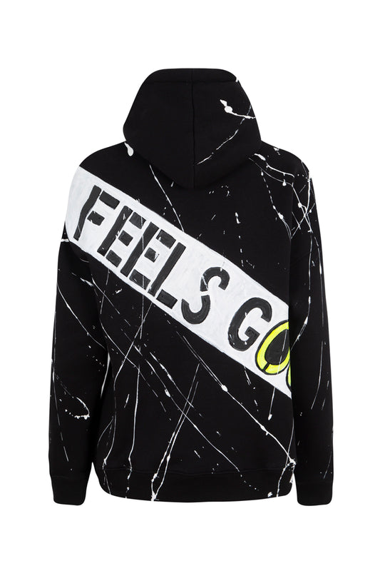 Love Is the Answer Hand-Painted Hoodie - Black