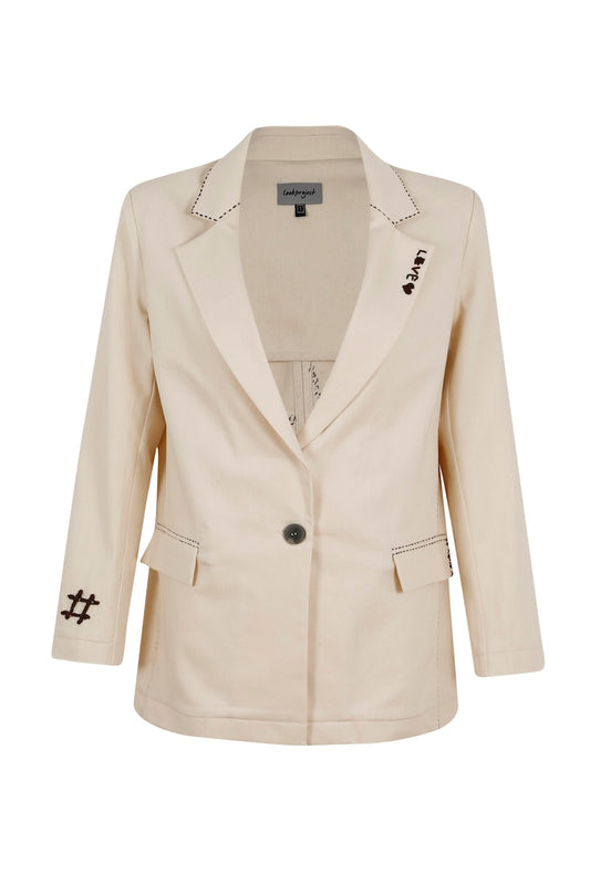 No Rules Blazer Ceket - Ekru