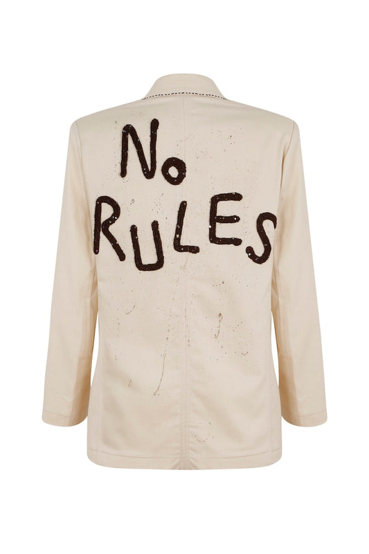 No Rules Blazer Ceket - Ekru