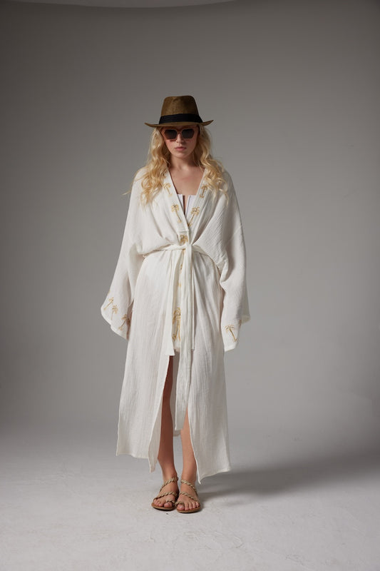 Palmy Kimono - White