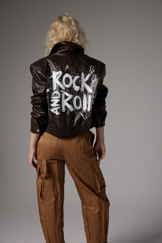 Rock'n Roll Deri Ceket - Acı Kahve