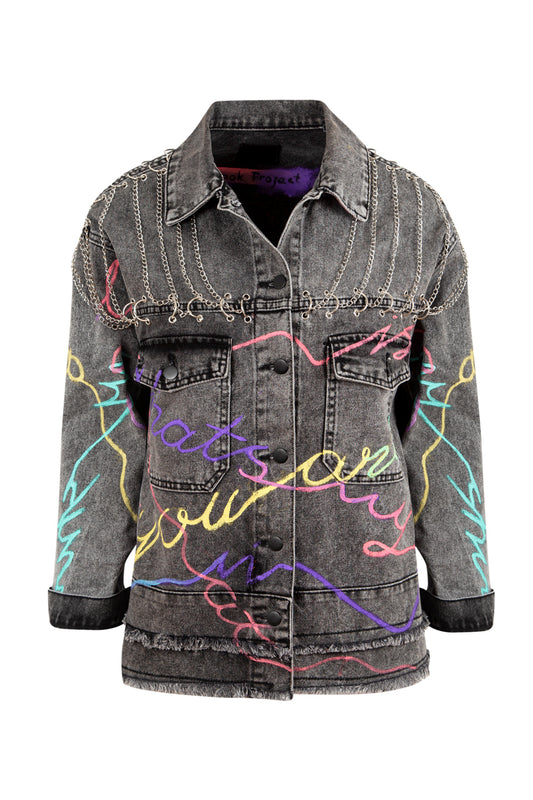 Sign Denim Ceket - Gri
