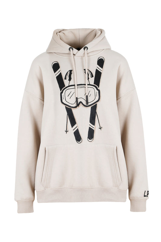 Ski Hand-Painted Hoodie - Sand Color