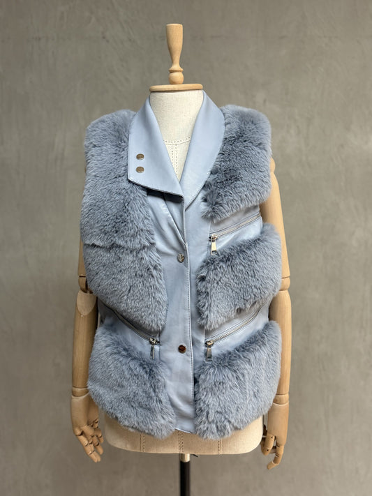 Faux Fur Coat 01-Blue
