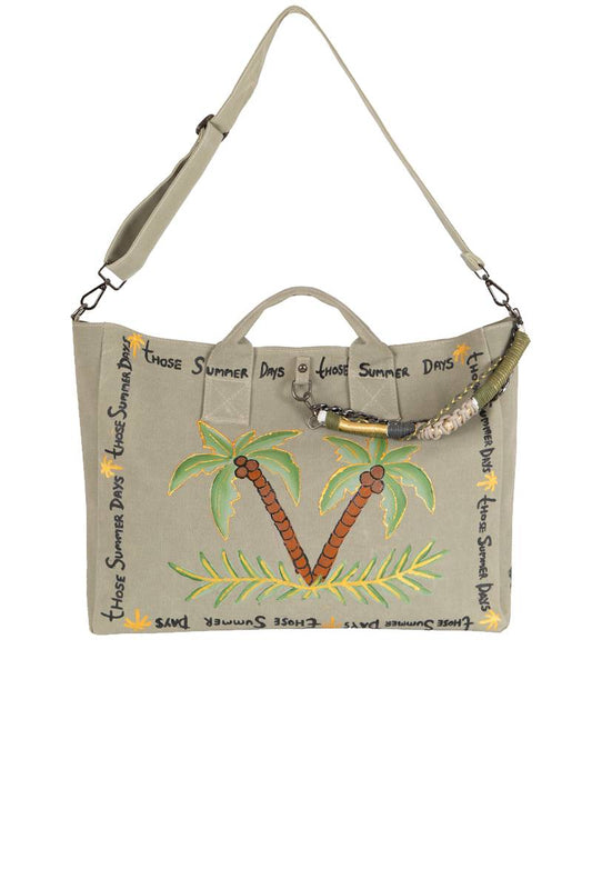 Palm Summer Beach Bag - Stone