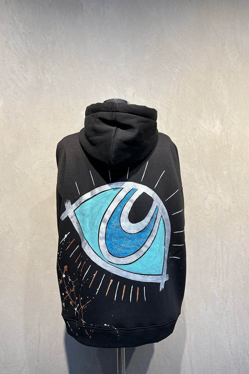Look Project - Siyah Lucky Look El Boyaması Göz Desen